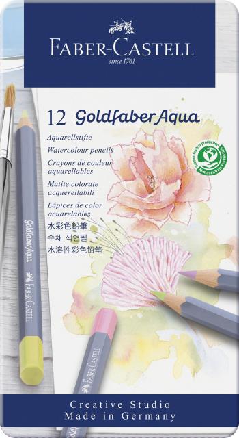 Faber-Castell - Gofa Aqua metal box of 12 pastel colours