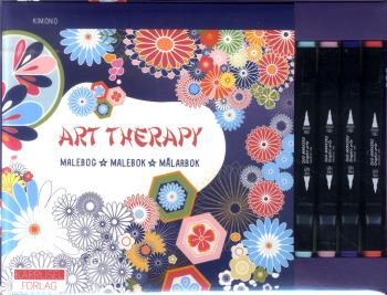 Art Therapy Målarbok - Kimono + 4 Färgpennor