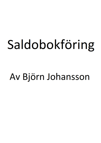 Saldobokföring