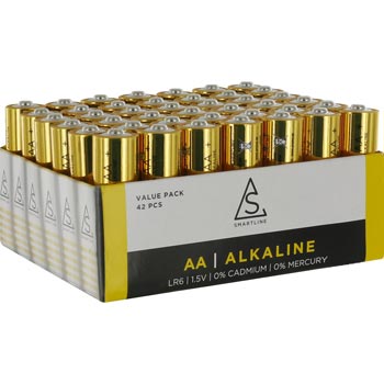 Batterier Alkaliska Proove AA LR6 1,5V 42-pack