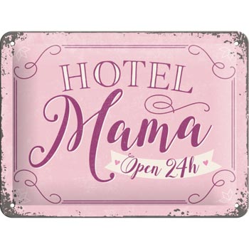 Plåtskylt Retro 15x20 cm / Hotel Mama