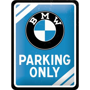 Plåtskylt Retro 15x20 cm / BMW Parking only
