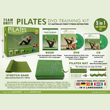 Träningskit / Pilates (DVD+CD+Stretchband+Matta)