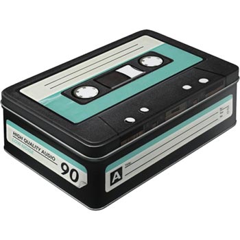 Plåtbox platt Retro / Kassettband