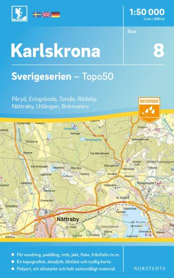 8 Karlskrona Sverigeserien Topo50 - Skala 1-50 000