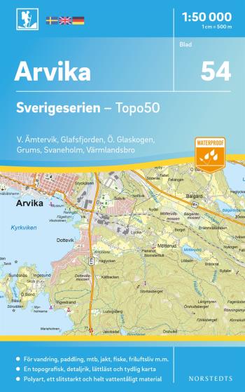 54 Arvika Sverigeserien Topo50 - Skala 1-50 000