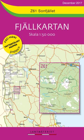 Z61 Sonfjället Fjällkartan - Skala 1-50 000