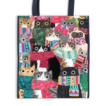 Wintry Cats Reusable Tote