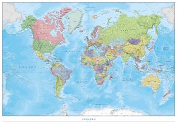 Världen Politisk Väggkarta 1-40 Milj I Tub - Skala 1-40 Milj