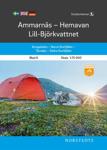 Outdoorkartan Ammarnäs Hemavan Lill-björkvattnet - Blad 6 Skala 1-75 000