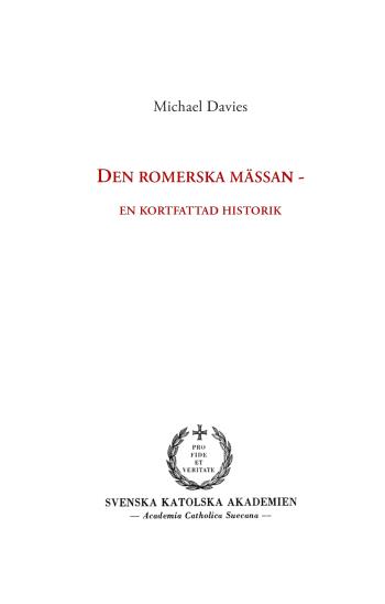 Den Romerska Mässan - En Kortfattad Historik