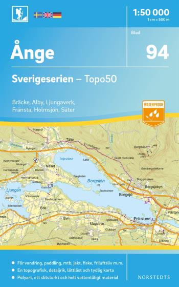 94 Ånge Sverigeserien Topo50 - Skala 1-50 000