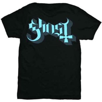 Ghost: Unisex T-Shirt/Blue/Grey Keyline Logo (X-Large)