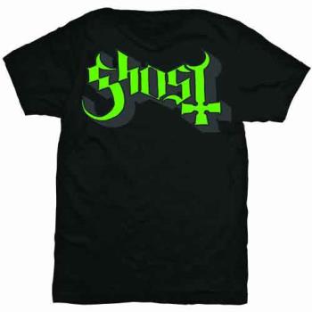 Ghost: Unisex T-Shirt/Green/Grey Keyline Logo (Large)