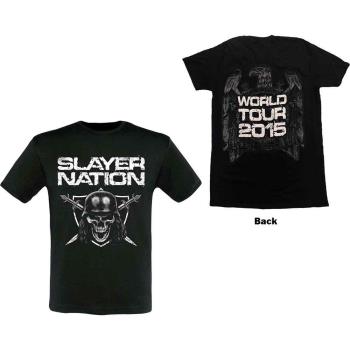 Slayer: Unisex T-Shirt/Slayer Nation 2015 Dates (Back Print) (Ex-Tour) (X-Large)
