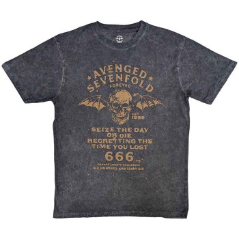 Avenged Sevenfold: Unisex T-Shirt/Seize The Day (Black) (Wash Collection) (Medium)