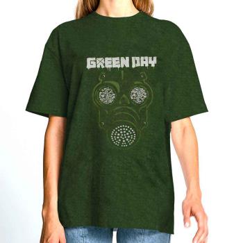 Green Day: Unisex T-Shirt/Gas Mask (Wash Collection) (Small)