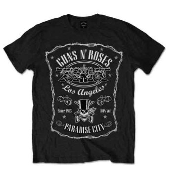 Guns N Roses: Guns N' Roses Unisex T-Shirt/Paradise City Label (Black) (Medium)