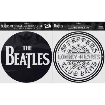The Beatles: Turntable Slipmat Set/Drop T Logo & Sgt Pepper Drum