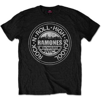 Ramones: Unisex T-Shirt/Rock 'n Roll High School Bowery NYC (Large)