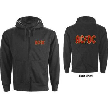 AC/DC: Unisex Zipped Hoodie/Logo (Back Print) (Medium)