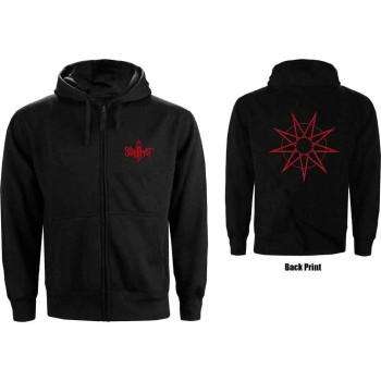 Slipknot: Unisex Zipped Hoodie/9 Point Star (Black) (Back Print) (XX-Large)