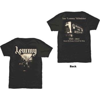 Lemmy: Unisex T-Shirt/Lived to Win (Back Print) (Large)