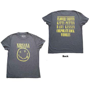 Nirvana: Unisex T-Shirt/Yellow Happy Face (Back Print) (X-Small)