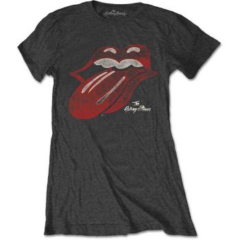 The Rolling Stones: Ladies T-Shirt/Vintage Tongue Logo (X-Large)