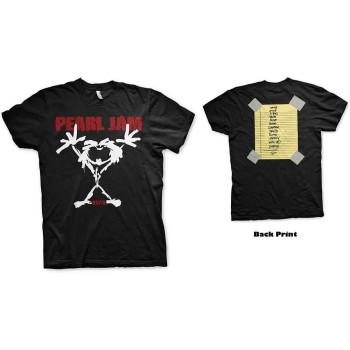 Pearl Jam: Unisex T-Shirt/Stickman (Black) (Back Print) (Small)