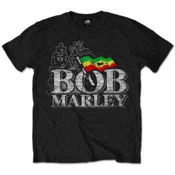 Bob Marley: Unisex T-Shirt/Distressed Logo (Large)