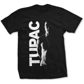 Tupac: Unisex T-Shirt/Side Photo (Black) (Large)