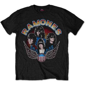 Ramones: Unisex T-Shirt/Vintage Wings Photo (X-Large)