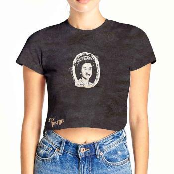 The Sex Pistols: Ladies Crop Top/God Save The Queen (Wash Collection) (X-Large)