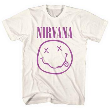 Nirvana: Unisex T-Shirt/Purple Happy Face (Small)