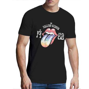 The Rolling Stones: Unisex Hi-Build T-Shirt/Sixty Rainbow Tongue '62 (Large)