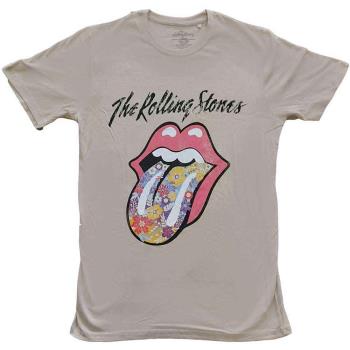 The Rolling Stones: Unisex T-Shirt/Flowers Tongue (Large)