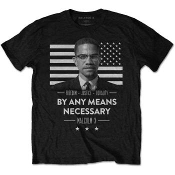 Malcolm X: Unisex T-Shirt/By Any Means Necessary (Large)