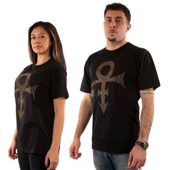 Prince: Unisex T-Shirt/Gold Symbol (Embellished) (Large)