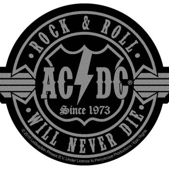AC/DC: Standard Woven Patch/Rock N Roll Will Never Die Cut-Out