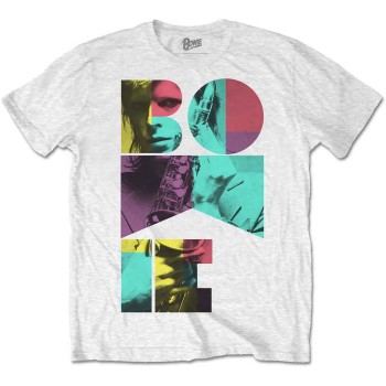 David Bowie: Unisex T-Shirt/Colour Sax (White) (X-Large)