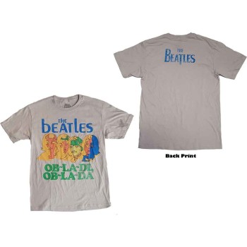 The Beatles: Unisex T-Shirt/Vintage Ob La Di (Grey) (Back Print) (Large)