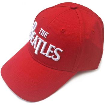 The Beatles: Unisex Baseball Cap/White Drop T Logo (Red)