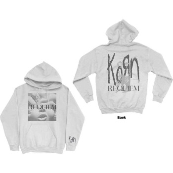 Korn: Unisex Pullover Hoodie/Requiem (White) (Back Print) (Large)