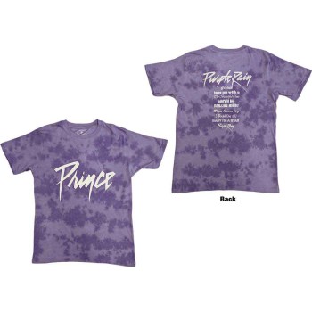 Prince: Unisex T-Shirt/Purple Rain (Purple) (Back Print & Wash Collection) (X-Large)