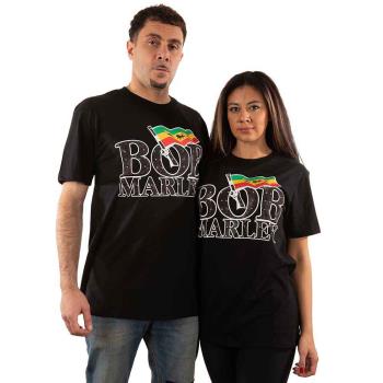 Bob Marley: Unisex T-Shirt/Flag Logo (Embellished) (X-Large)