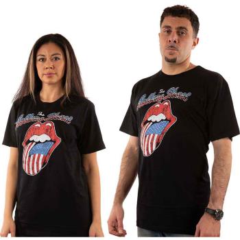 The Rolling Stones: Unisex T-Shirt/USA Tongue (Embellished) (XX-Large)