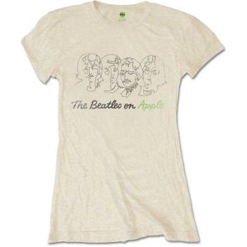The Beatles: Ladies T-Shirt/Outline Faces on Apple (XX-Large)