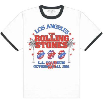 The Rolling Stones: Unisex Ringer T-Shirt/American LA Tour  (X-Large)