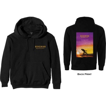 Queen: Unisex Pullover Hoodie/Bohemian Rhapsody Movie Poster (Black) (Back Print) (XXX-Large)